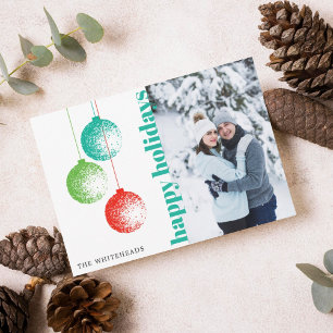 Moderne Kerst Ornament Gelukkig Kerstfeest Familie Feestdagenkaart