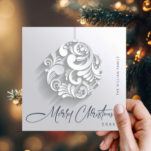 Moderne Kerst Ornament Groet Eenvoudig Feestdagenkaart