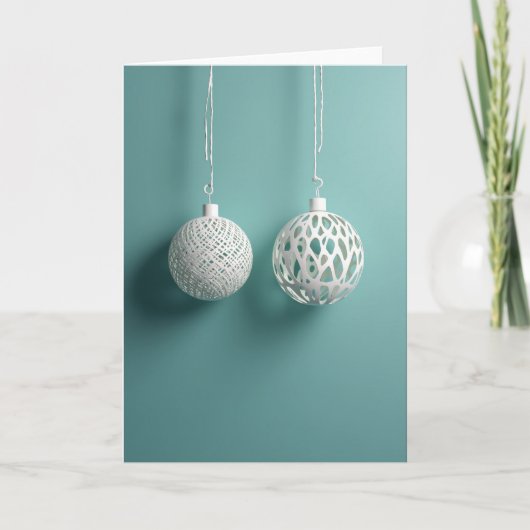 Moderne Kerst Ornament Kaart (Voorkant)