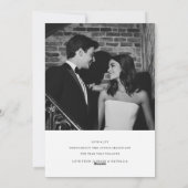 Moderne kerst-overlayfoto van pasgetrouwden feestdagenkaart (Achterkant)