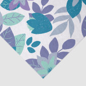 Moderne Kerst Paarse Blauwgroen Bloemen Vakantie Tissuepapier (Detail)