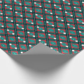 Moderne Kerst Plaid Cadeaupapier (Hoek)