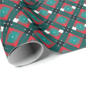 Moderne Kerst Plaid Cadeaupapier (Rol Hoek)