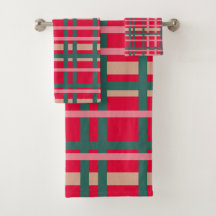 Moderne Kerst Plaid Helder Rood Groene Strepen