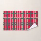 Moderne Kerst Plaid Helder Rood Groene Strepen Bad Handdoek (Handdoek)