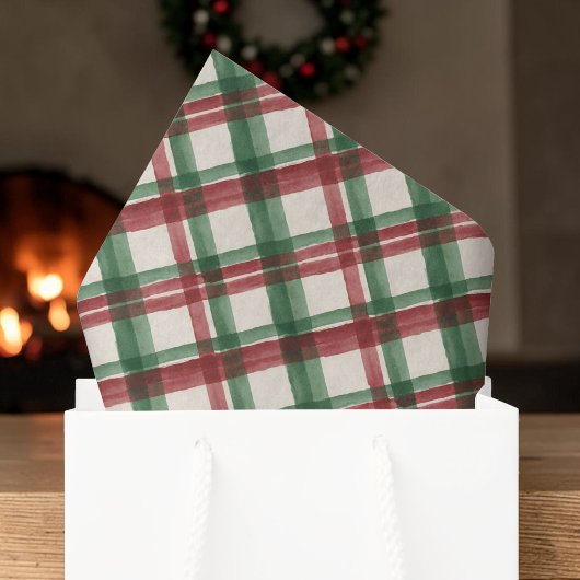 Moderne Kerst Plaid Waterverf Vakantie Tissuepapier
