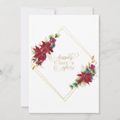 Moderne kerst Poinsettia bruiloft uitnodiging (Achterkant)