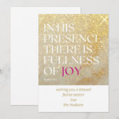 Moderne Kerst Psalm Kerstkaart met goudstof marmer (Voorkant / Achterkant)