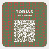 Moderne Kerst QR Code Business Sticker (Voorkant)
