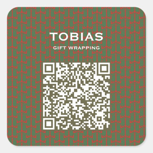 Moderne Kerst QR Code Business Sticker (Voorkant)