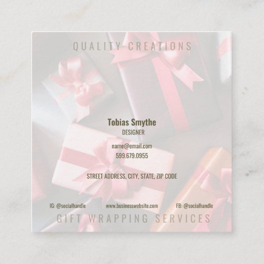 Moderne kerst QR-code Vierkante Visitekaartje (Achterkant)