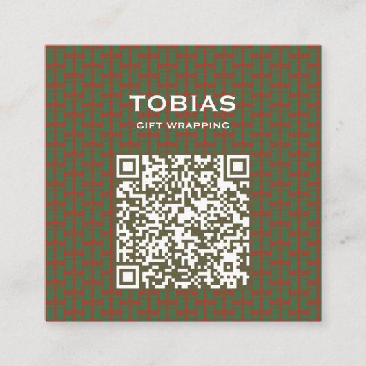 Moderne kerst QR-code Vierkante Visitekaartje (Voorkant)