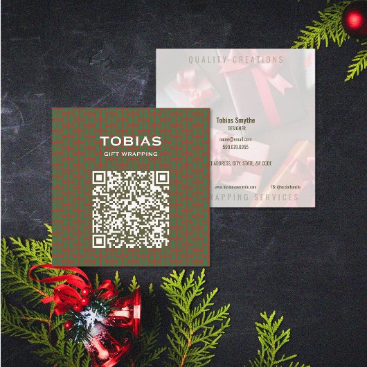 Moderne kerst QR-code Vierkante Visitekaartje