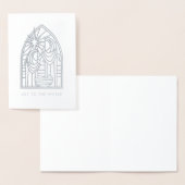 Moderne Kerst religieus Kerstfeest Folie Kaarten (Display)