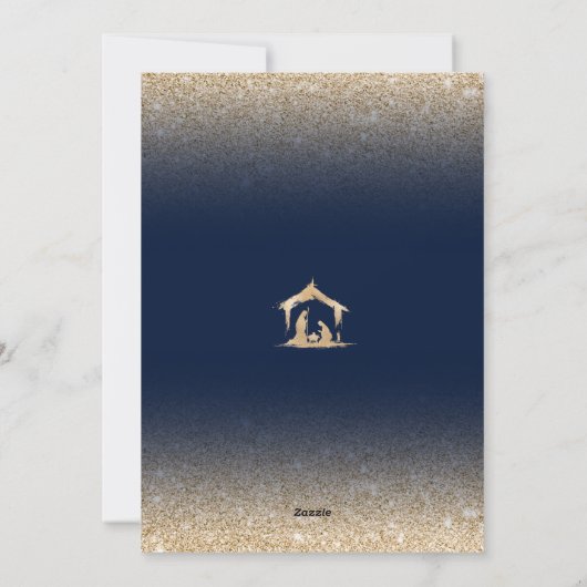 Moderne Kerst Religieuze Geboorte Familiefoto Feestdagenkaart (Achterkant)