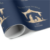 Moderne Kerst Religieuze Geboorte Mary & Joseph Cadeaupapier (Rol Hoek)