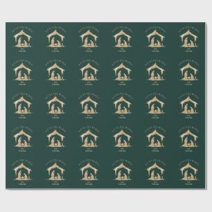 Moderne Kerst Religieuze Geboorte Mary & Joseph Cadeaupapier