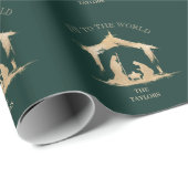 Moderne Kerst Religieuze Geboorte Mary & Joseph Cadeaupapier (Rol Hoek)