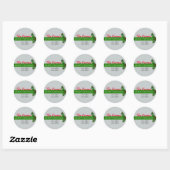 Moderne kerst retour adres envelop sluitingen ronde sticker (Vel)