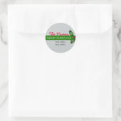 Moderne kerst retour adres envelop sluitingen ronde sticker (Tas)