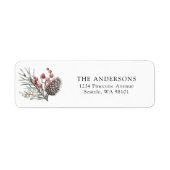 Moderne Kerst Retouradres Winterloof Etiket (Voorkant)