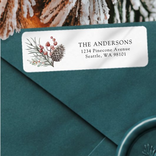 Moderne Kerst Retouradres Winterloof Etiket