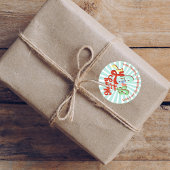 Moderne Kerst Retro Typografie Custom Ronde Sticker