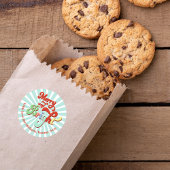 Moderne Kerst Retro Typografie Custom Ronde Sticker