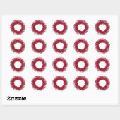 Moderne Kerst Rode Bes Krans Ronde Sticker (Vel)