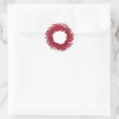 Moderne Kerst Rode Bes Krans Ronde Sticker (Tas)