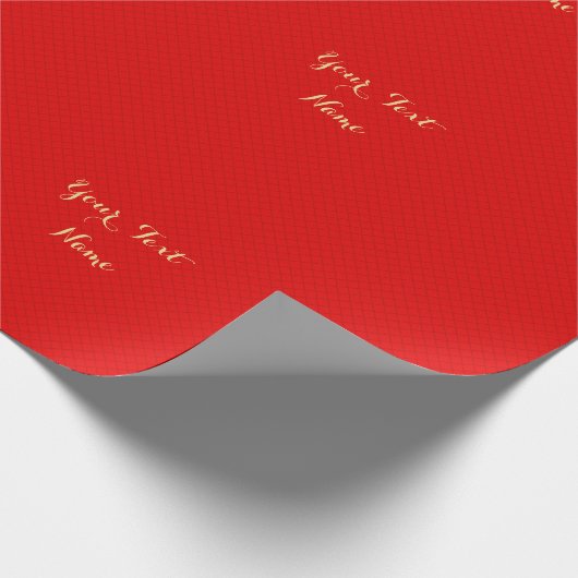 Moderne kerst rode lijnen geruite aangepaste tekst cadeaupapier (Hoek)