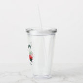 Moderne Kerst Rode Truck Script Familie Vakantie Acryl Drinkbeker (Links)