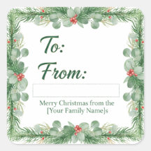 Moderne Kerst Ronde Cadeau Sticker