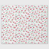 Moderne kerst rood en groen boho chic cadeaupapier (Vlak)