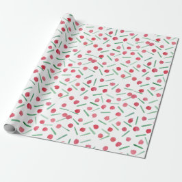 Moderne kerst rood en groen boho chic cadeaupapier