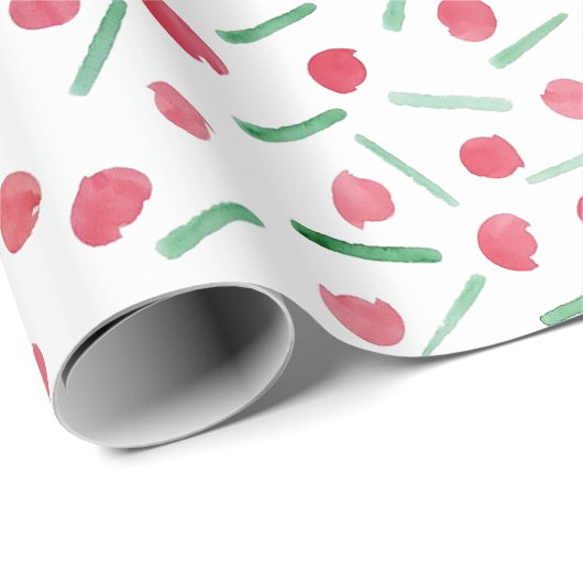 Moderne kerst rood en groen boho chic cadeaupapier (Rol Hoek)