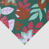 Moderne Kerst Rood Groen Bloemen Vakantie Tissuepapier (Detail)