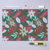 Moderne Kerst Rood Groen Bloemen Vakantie Tissuepapier (Craft)