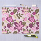 Moderne Kerst Roze Bloemen Vakantie Tissuepapier (Craft)