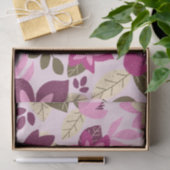 Moderne Kerst Roze Bloemen Vakantie Tissuepapier (Geschenk)