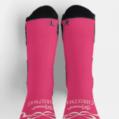 Moderne Kerst Roze Bogen Retro Vakantie Sokken (Top)