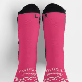 Moderne Kerst Roze Bogen Retro Vakantie Sokken