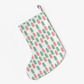 Moderne Kerst Roze Groene Kerstbomen Kleine Kerstsok (Achterkant (Hangend))