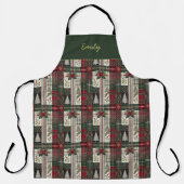 Moderne Kerst Rustiek Tartan Plaid Schort (Voorkant)