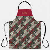 Moderne Kerst Rustiek Tartan Plaid Schort (Voorkant)