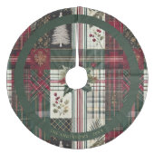 Moderne Kerst Rustieke Plaid Patroon Fleece Kerstboom Rok (Voorkant)