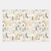 Moderne Kerst Schattige Polar Beer Beren Inpakpapier Vel (Voorkant)