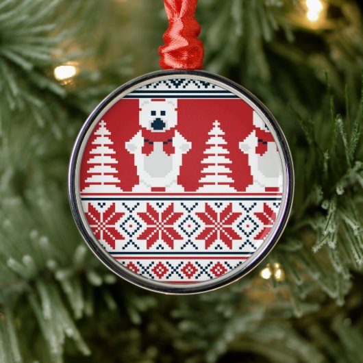 Moderne kerst sneeuwman gebreid Ornament (Boom)
