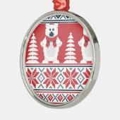Moderne kerst sneeuwman gebreid Ornament (Links)