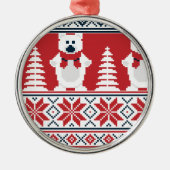 Moderne kerst sneeuwman gebreid Ornament (Voorkant)